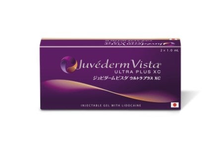 様々なJuvederm Vista Ultra XC Ultra Plus XC 製品のプロモーションカードが並んでいます